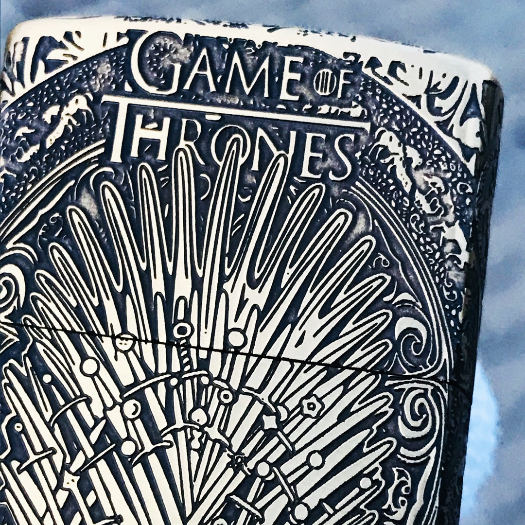 Zippo Game of Thrones The Iron Throne Golden Engraved Brass Lighter