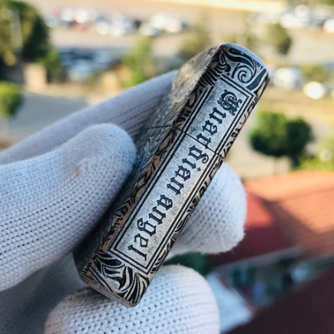 Zippo Guardian Angel Silver Engraved Lighter
