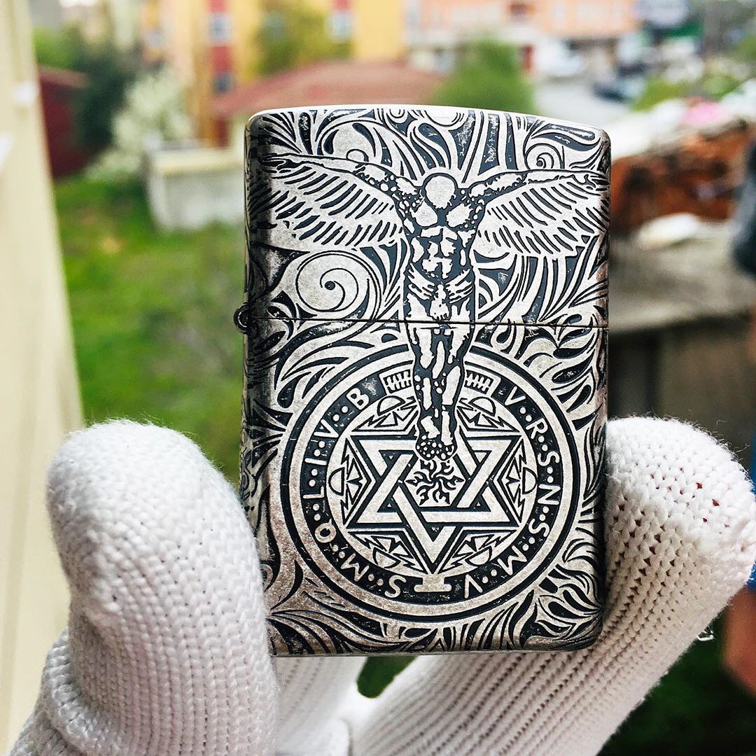 Zippo Guardian Angel Silver Engraved Lighter