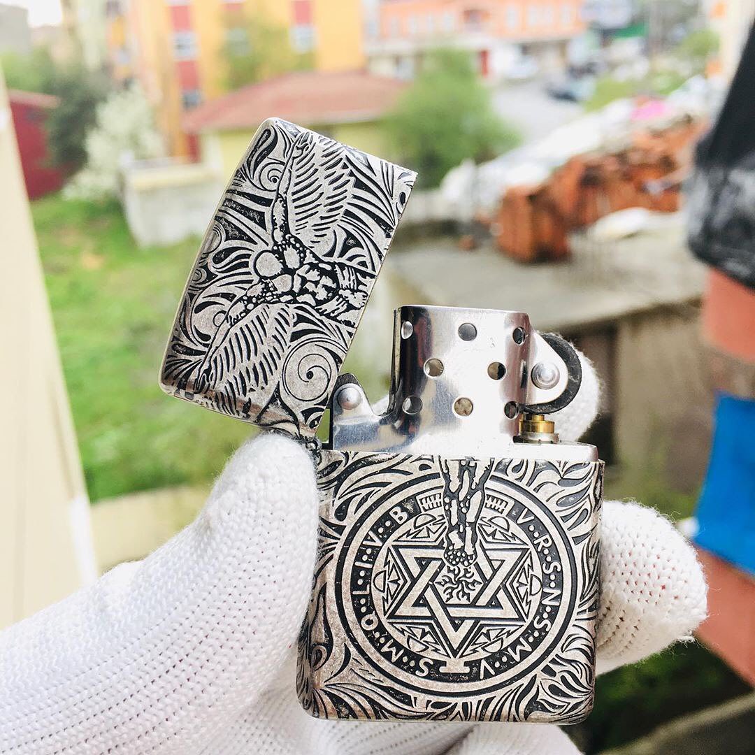 Zippo Guardian Angel Silver Engraved Lighter