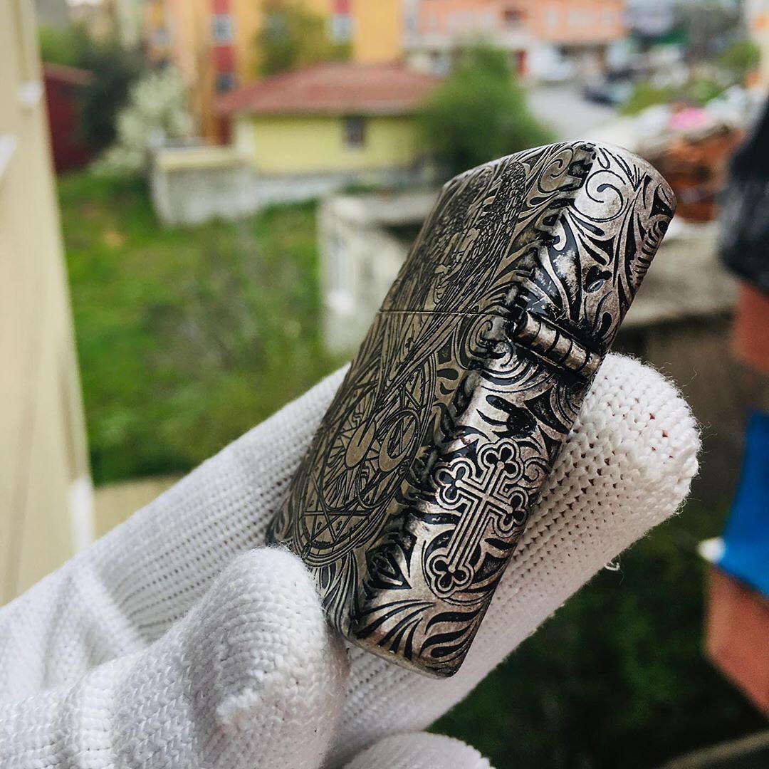 Zippo Guardian Angel Silver Engraved Lighter
