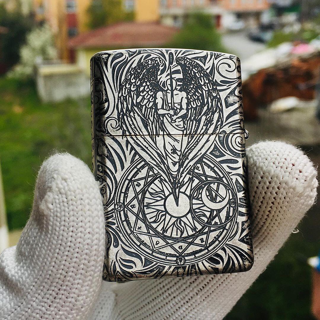 Zippo Guardian Angel Silver Engraved Lighter