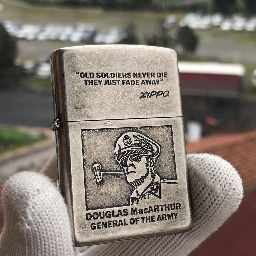 Zippo General MacArthur Silver Engraved Lighter