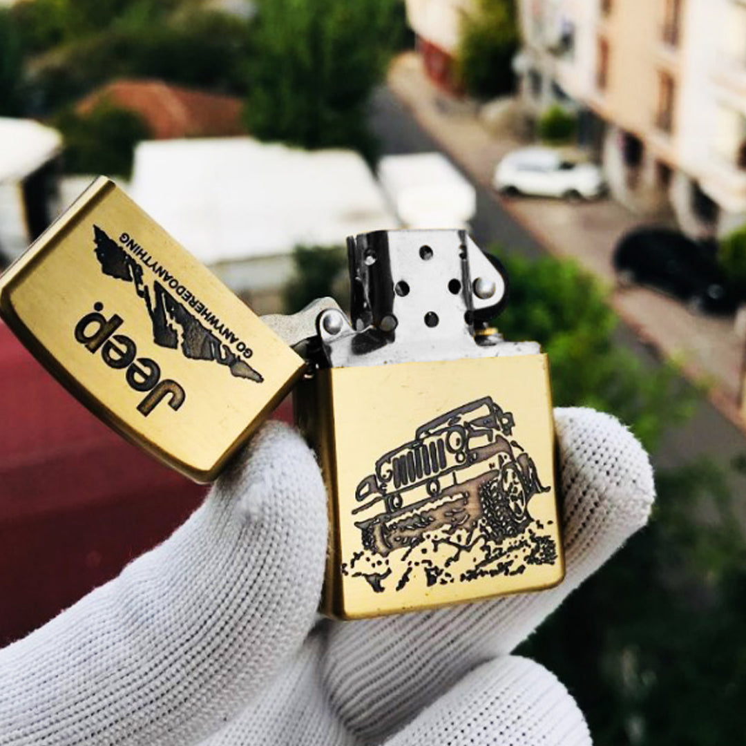 Zippo Jeep Golden Engraved Lighter