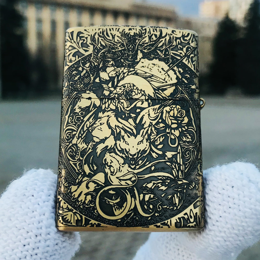 Zippo Game of Thrones The Iron Throne Golden Engraved Brass Lighter